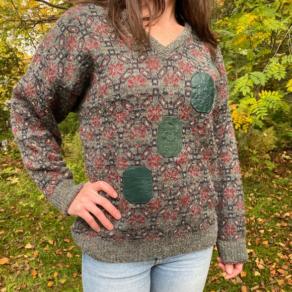 Prince Bellini whool sweaters, leather patch, vintage fall - Picture 5 of 6